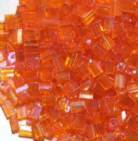 50g 5x4x2mm Transparent Orange AB Tile Beads